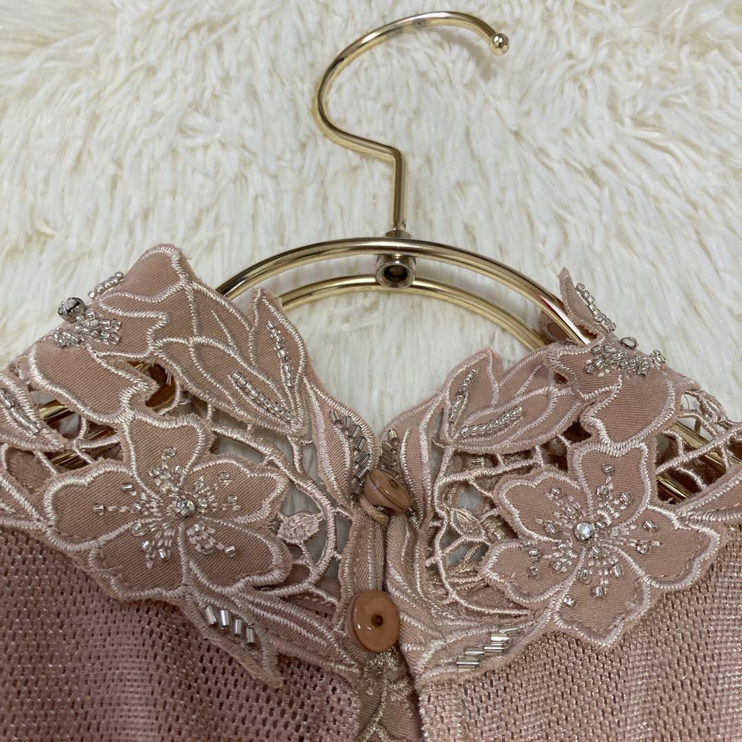 LILY BROWN ドレスワンピース ベージュ 0 ビジュー 上品S Lily Brown DECORATOM_COM_BR