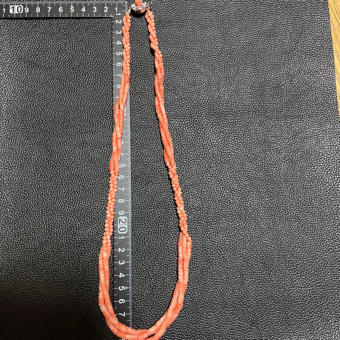 ピンクコーラル 多重ネックレス