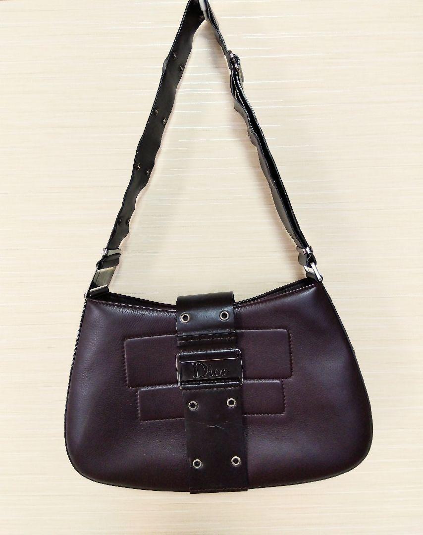 ディズニープリンセスのベビーグッズも大集合 ☆Christian バッグ ショルダー レザー Dior☆ブラウン バッグ