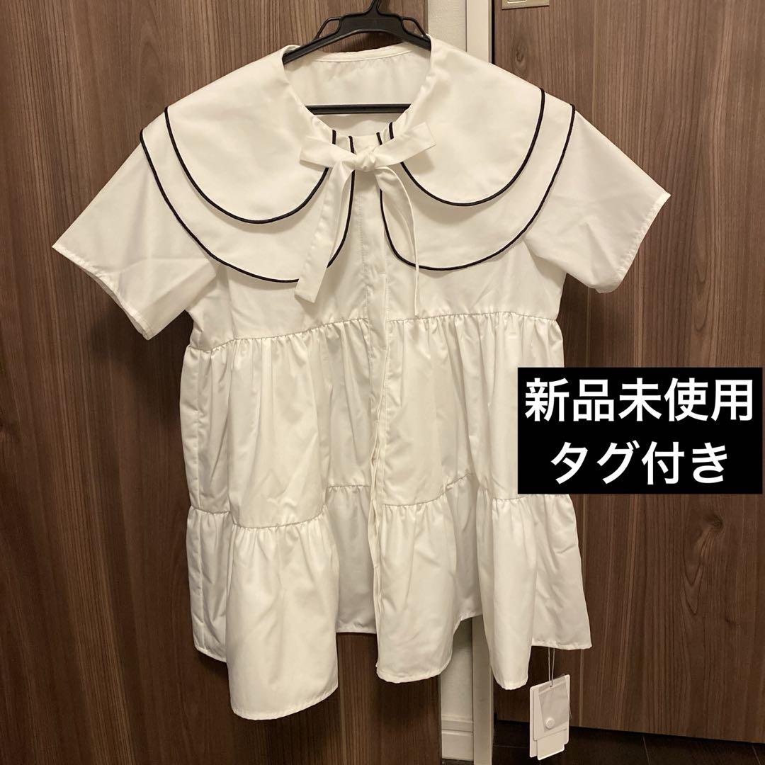 【新品未使用タグ付き】fitmore ペタルカラーティアードブラウス
