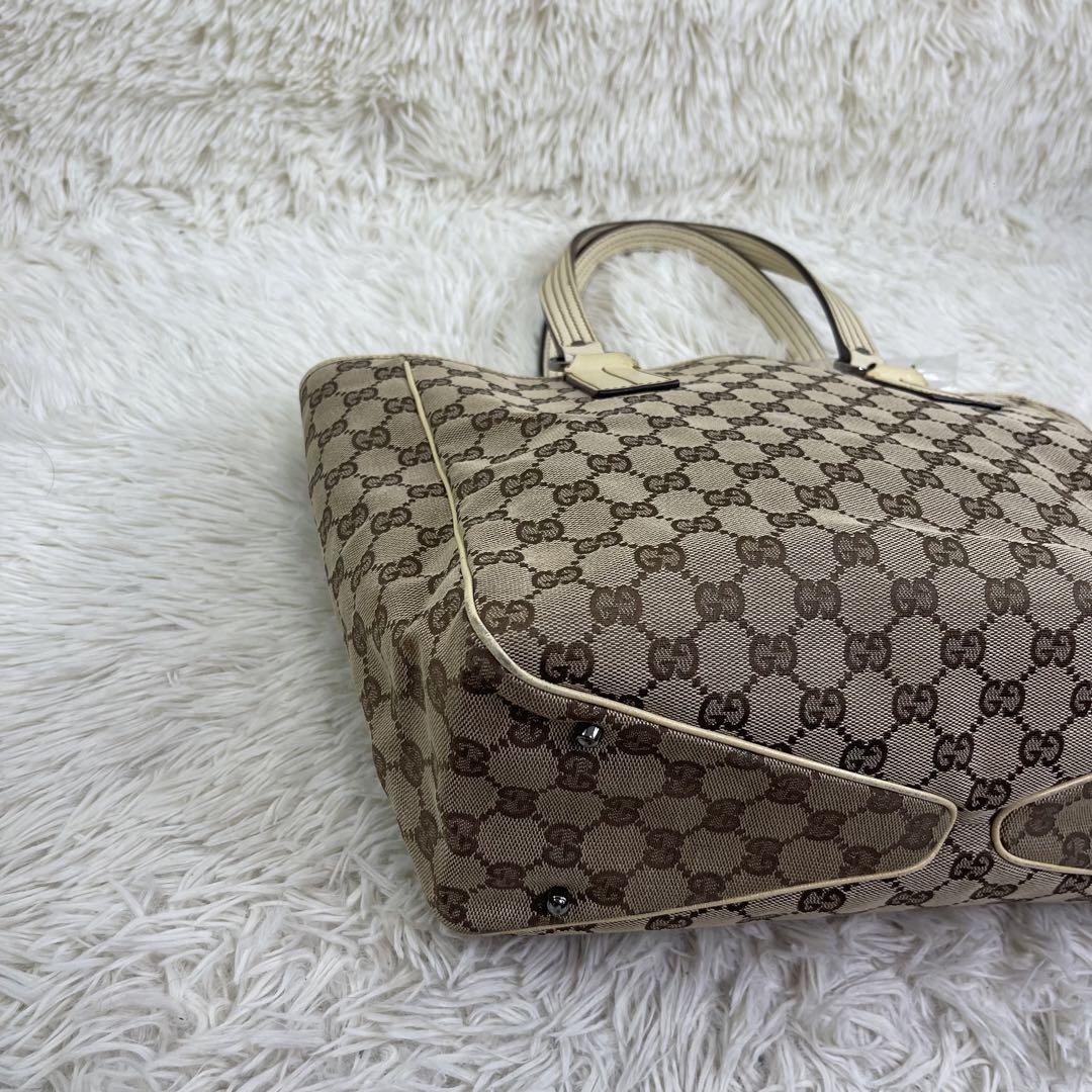 GUCCI トートバッグ GGキャンバス GG柄 ベージュ レザー