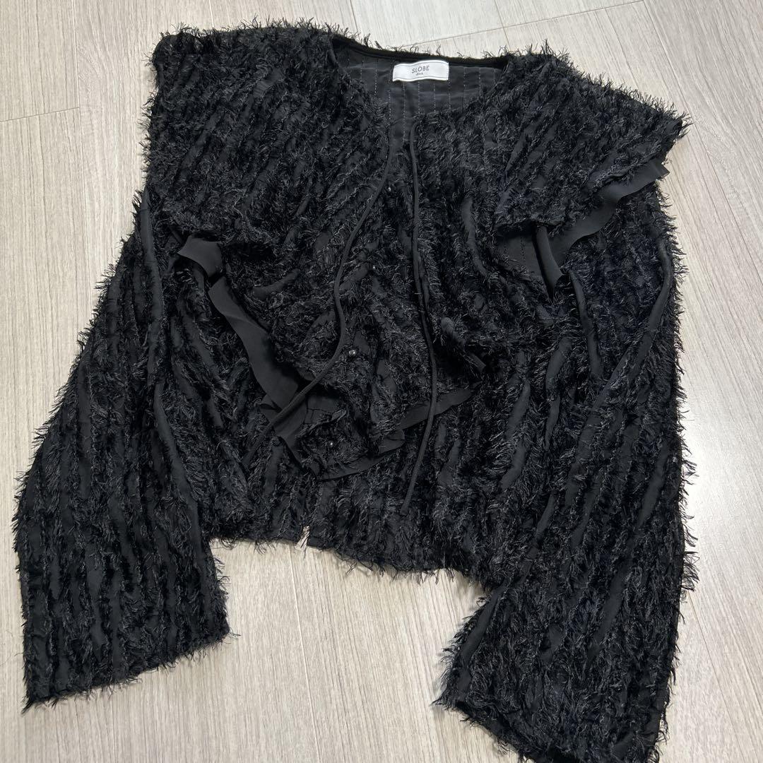 SLOBE IENA ラッフルジャガードブラウス