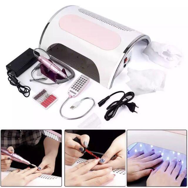 4in1 ネイルマシン ネイルドリル 集塵機 LEDライト UV加工 訳有り品