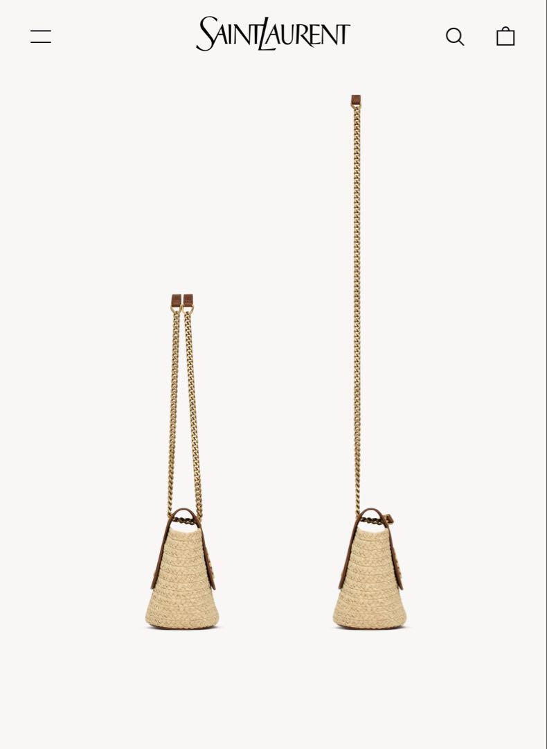 ♥︎YSL サンローラン　マノン　ストロー レザー かご2wayバッグ♥︎
