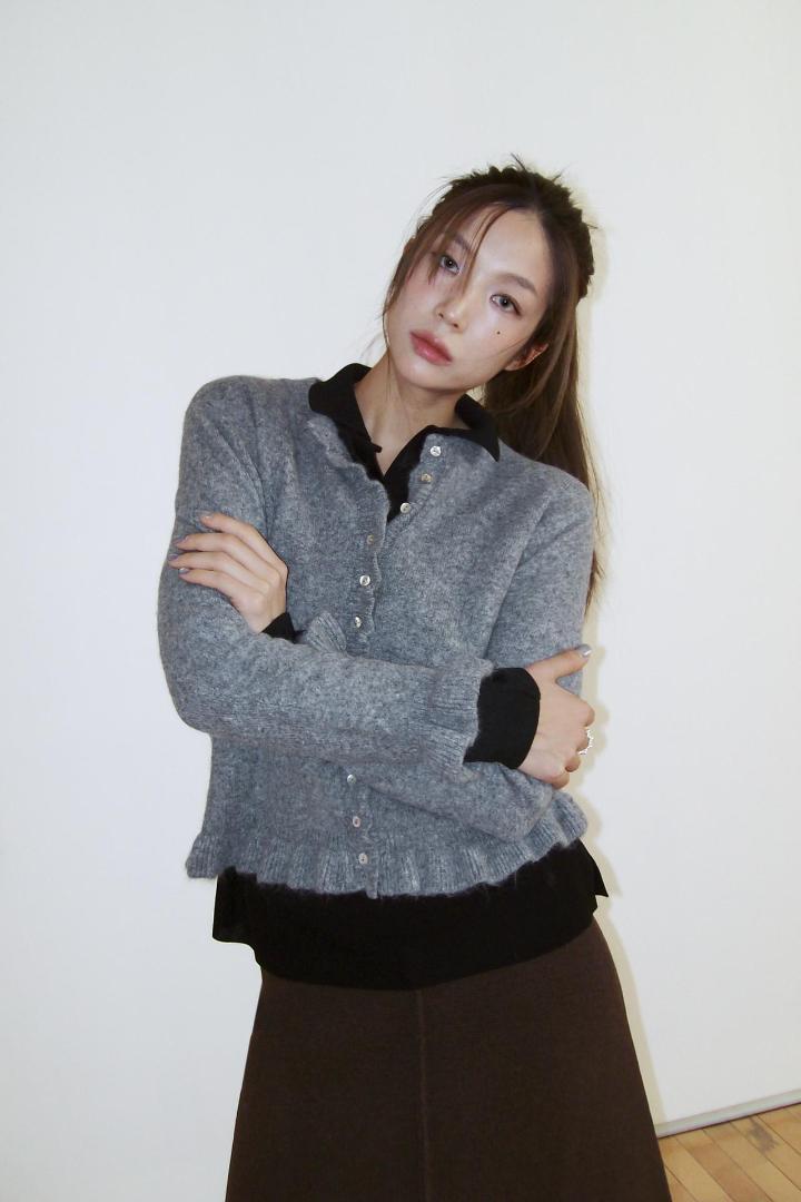 ZARA フリルニット カーディガン