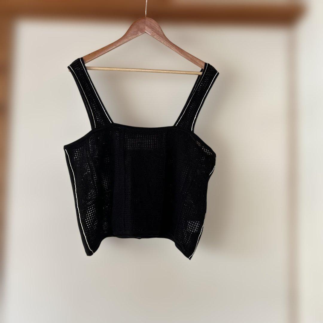 配色透かし編み ビスチェ