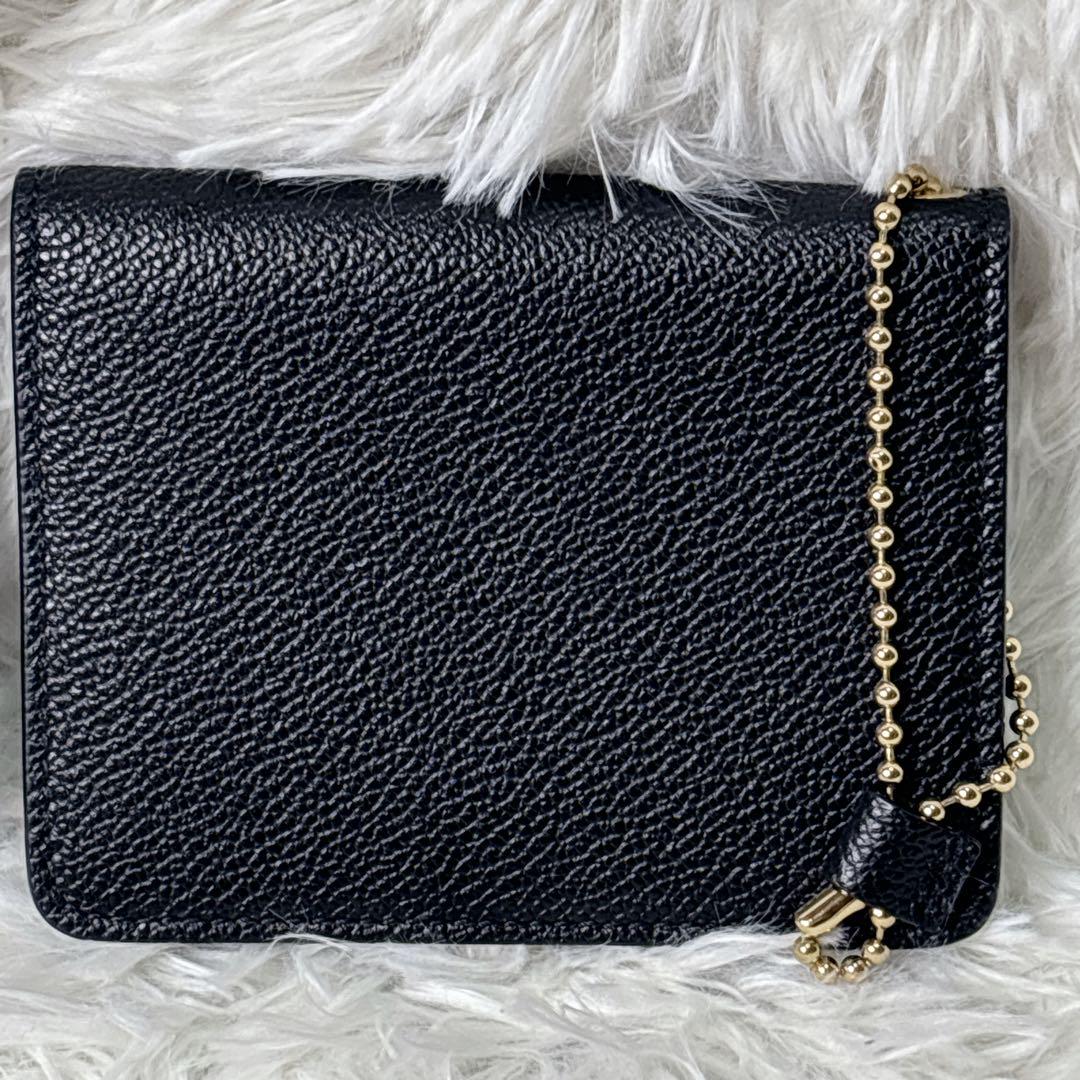 新品　BALLY カードケース　名刺入れ　ゴールド金具　チェーンストラップ