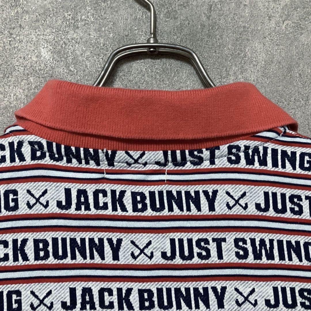 Jack Bunny ジャックバニー 総柄 ロゴ ポロシャツ ゴルフウェア 半袖