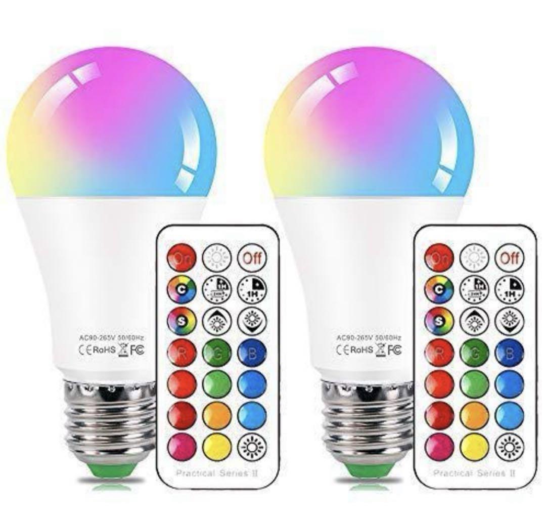 電球⭐️カラフル⭐️調光調色可能⭐️リモコン操⭐️LED電球⭐️E26口金⭐️電球色