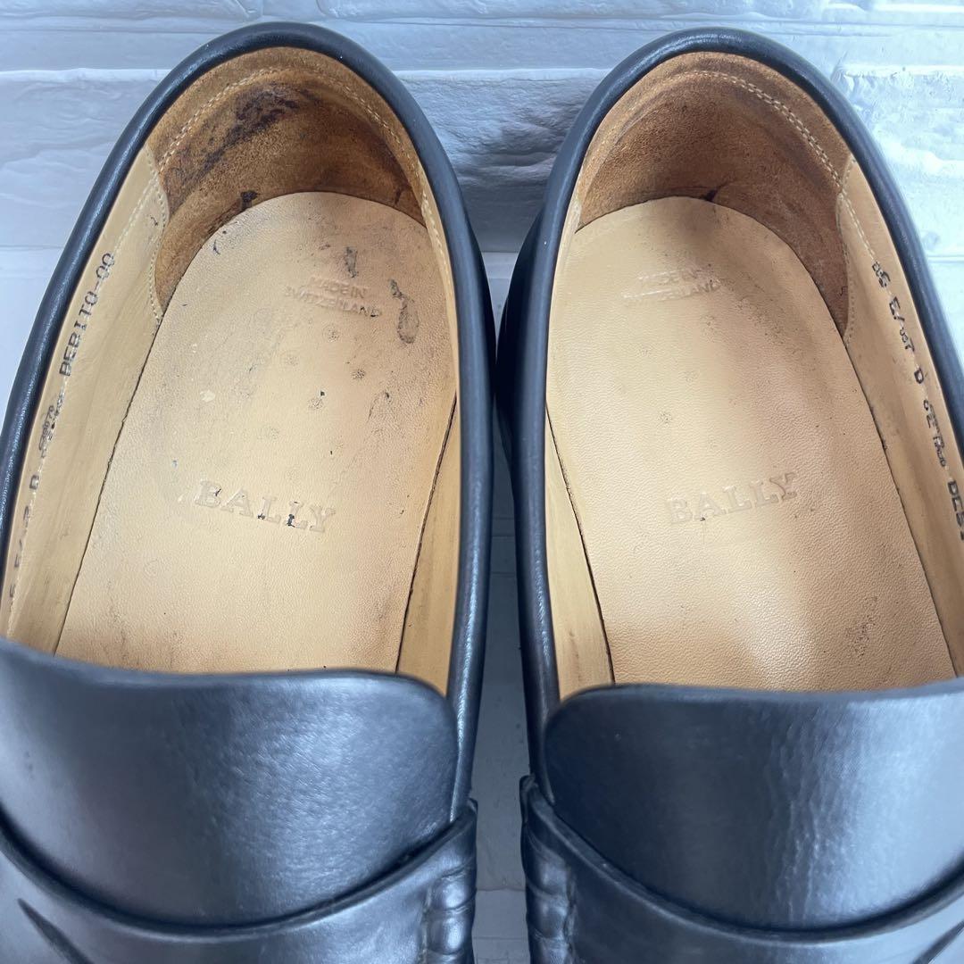【アッパー極美品】BALLY バリー コインローファー ブラック レザー US7