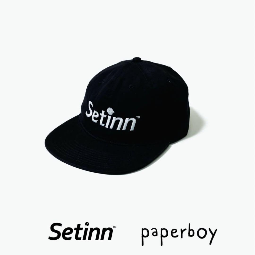 新品 paperboy ＆ Setinn NEW LOGO CAP BLACK