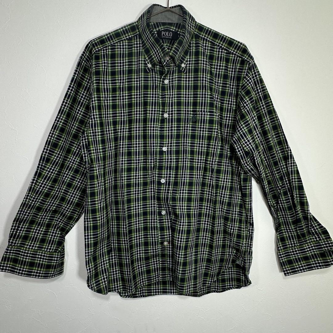 POLOポロ ボタンダウン長袖シャツ Lサイズ　チェックシャツ