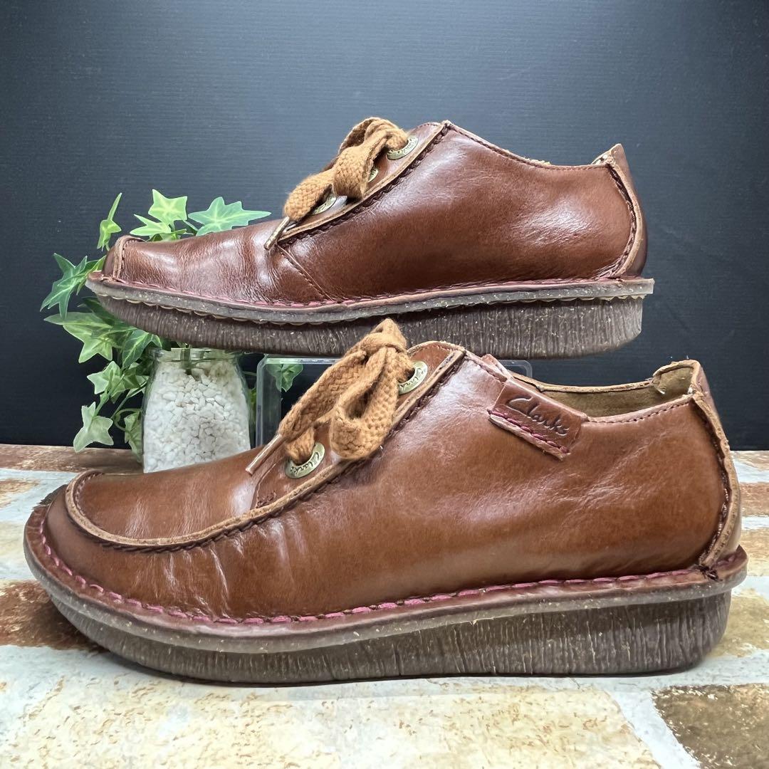 美品✨Clarks クラークス ファニードリーム 23 レザー ローファー 茶色