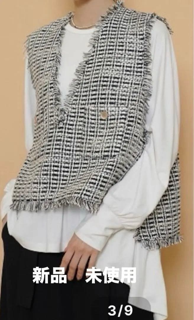 CYAN TOKYO シアントーキョー バックオーバーツイードベスト SIZE cy_an