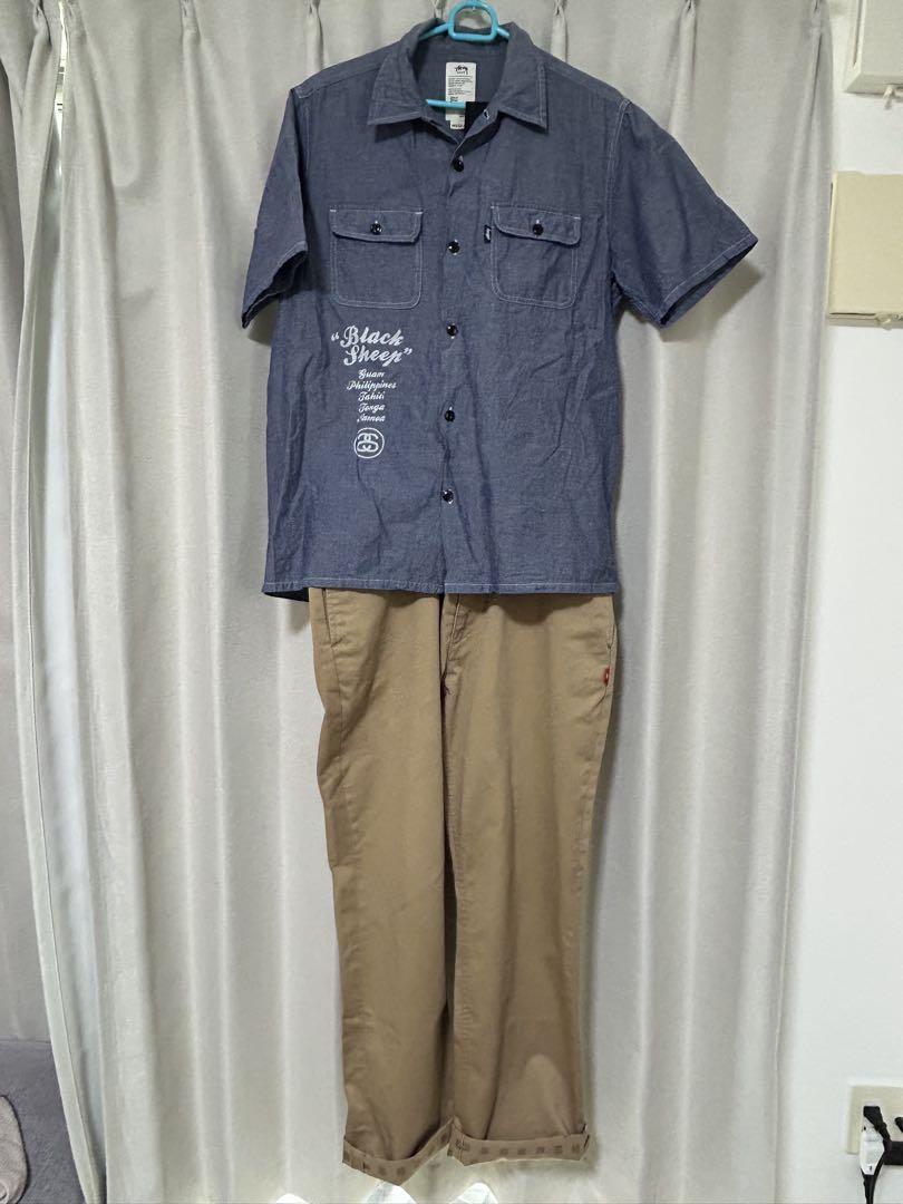 stussyステューシーワークパンツとシャツのセット