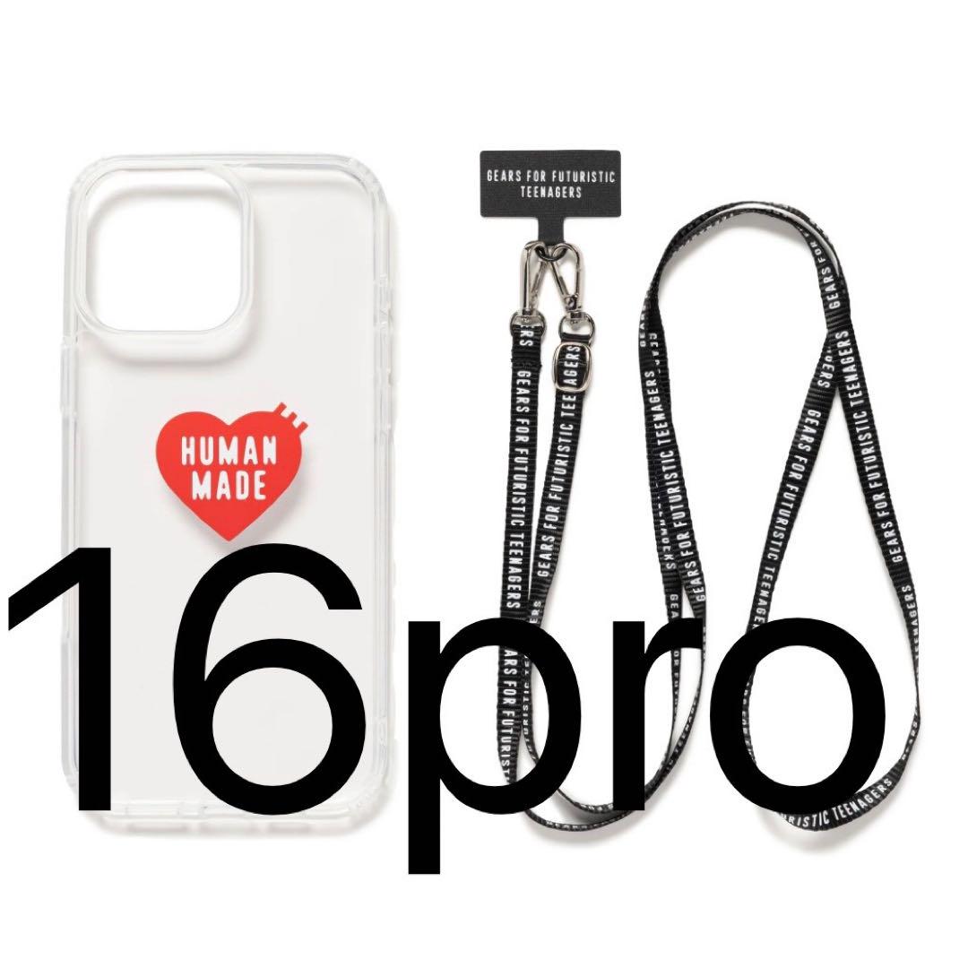 定番の中古商品 iPhone MADE HUMAN 16Pro ケース ストラップ付き iPhoneアクセサリー