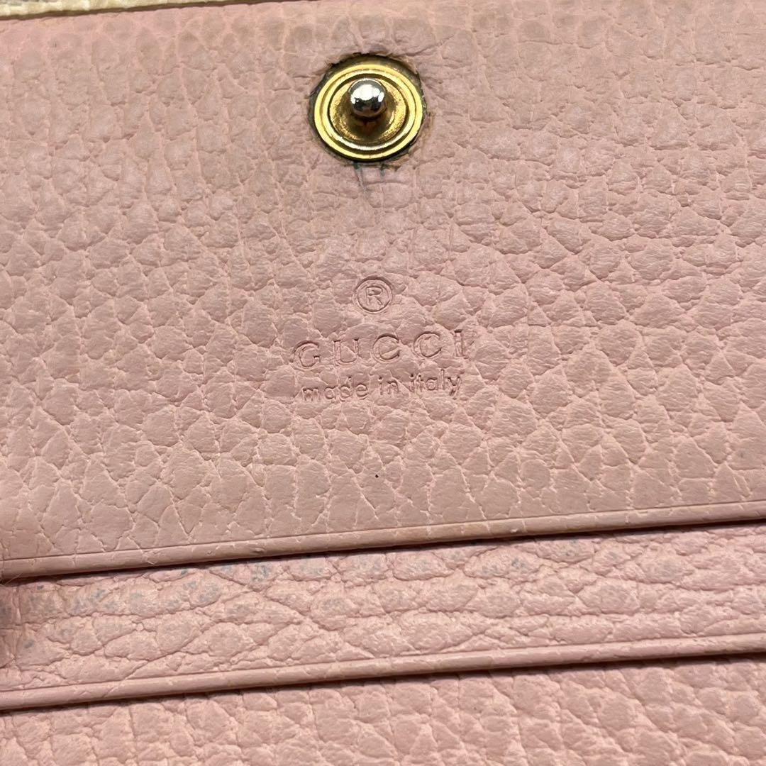 希少】GUCCI 二つ折り財布 プチマーモント リボン ロゴ金具 バイ