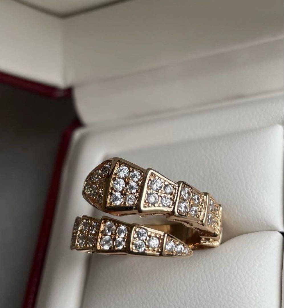 【受注生産品】 最高品質✨ハイクオリティ✨スネーク10号リング モアサナイト CZ アクセサリー