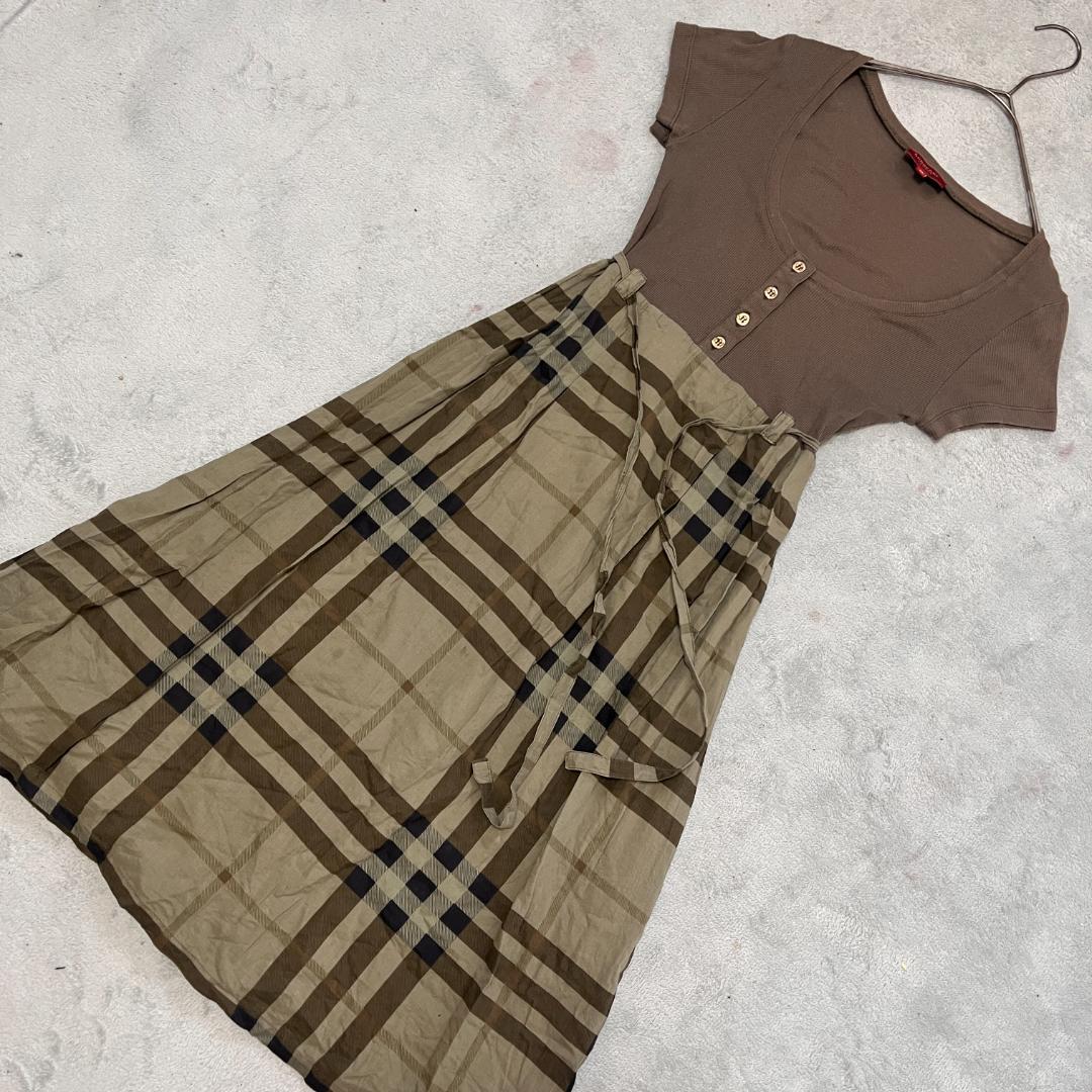BURBERRY LONDON 38 ドッキングワンピース　 ノバチェック バーバリーロンドン ドッキング ワンピース ノバチェック