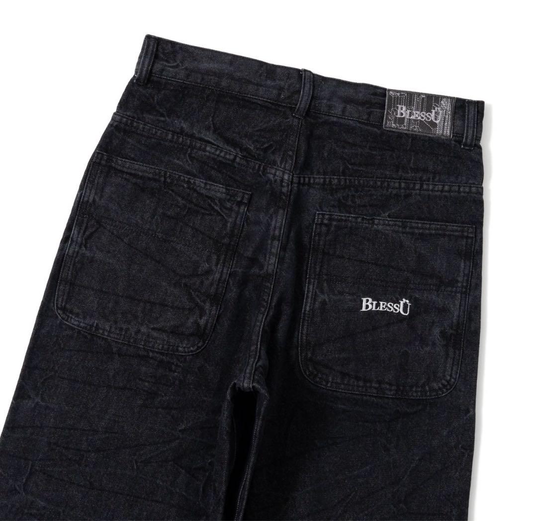 パンツ bless u wrinkle crack baggy denim blessu bless u wrinkle crack baggy denim blessu