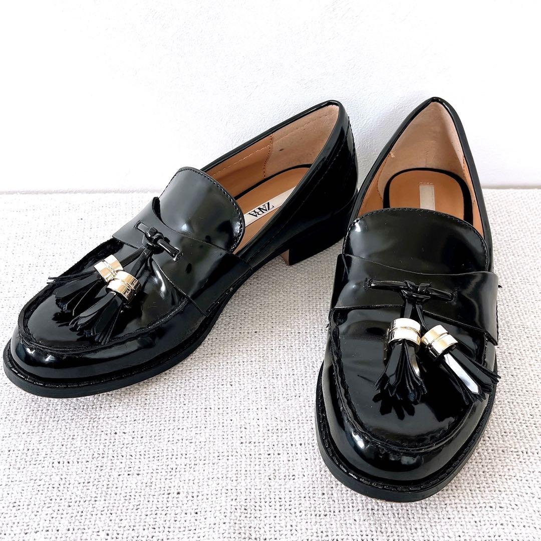 ザラ タッセル ローファー 35 【美品】 エナメル - メルカリ