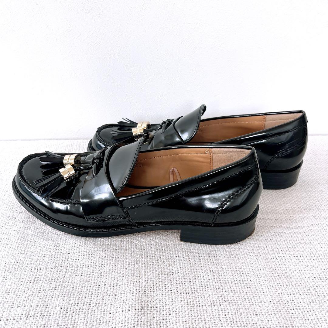 トッズ TOD'S タッセルローファー メタル Tチェーン ビーフ