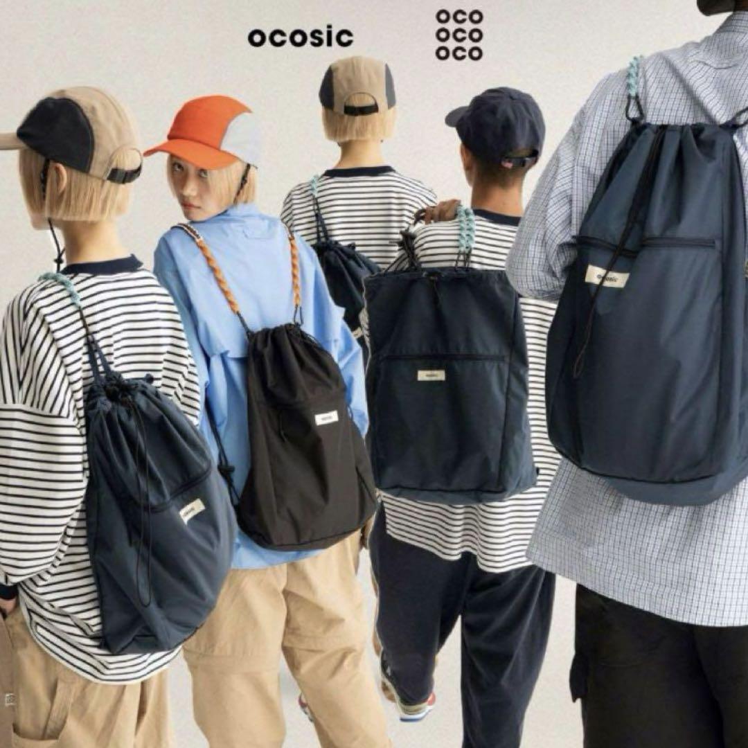ocosic 編み紐 4wayナップサック ネイビー　メルカリ最安値 美品 ocosic 編み紐 4wayナップサック ネイビー - メルカリ