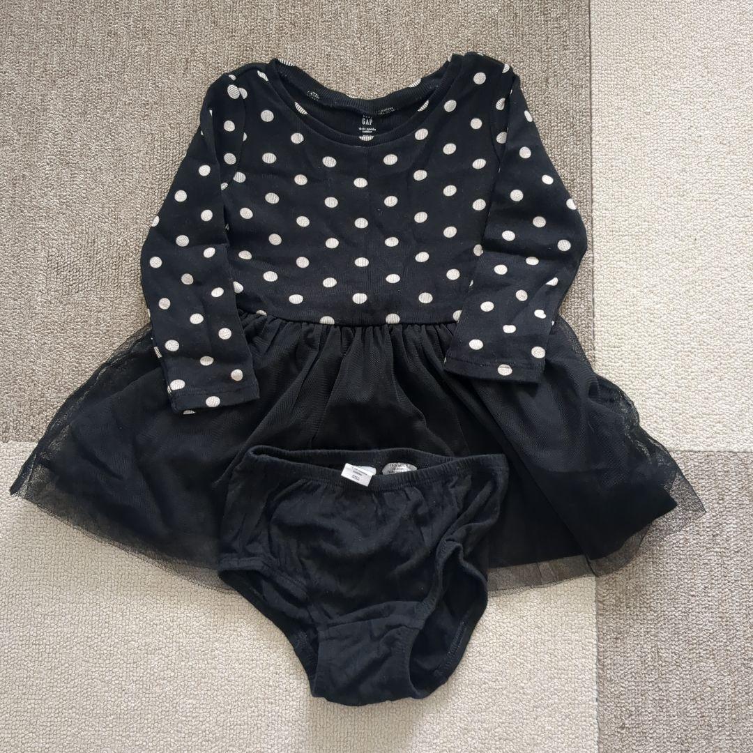 Baby GAP ドット柄 黒のレースワンピース 18-24 months 画像1