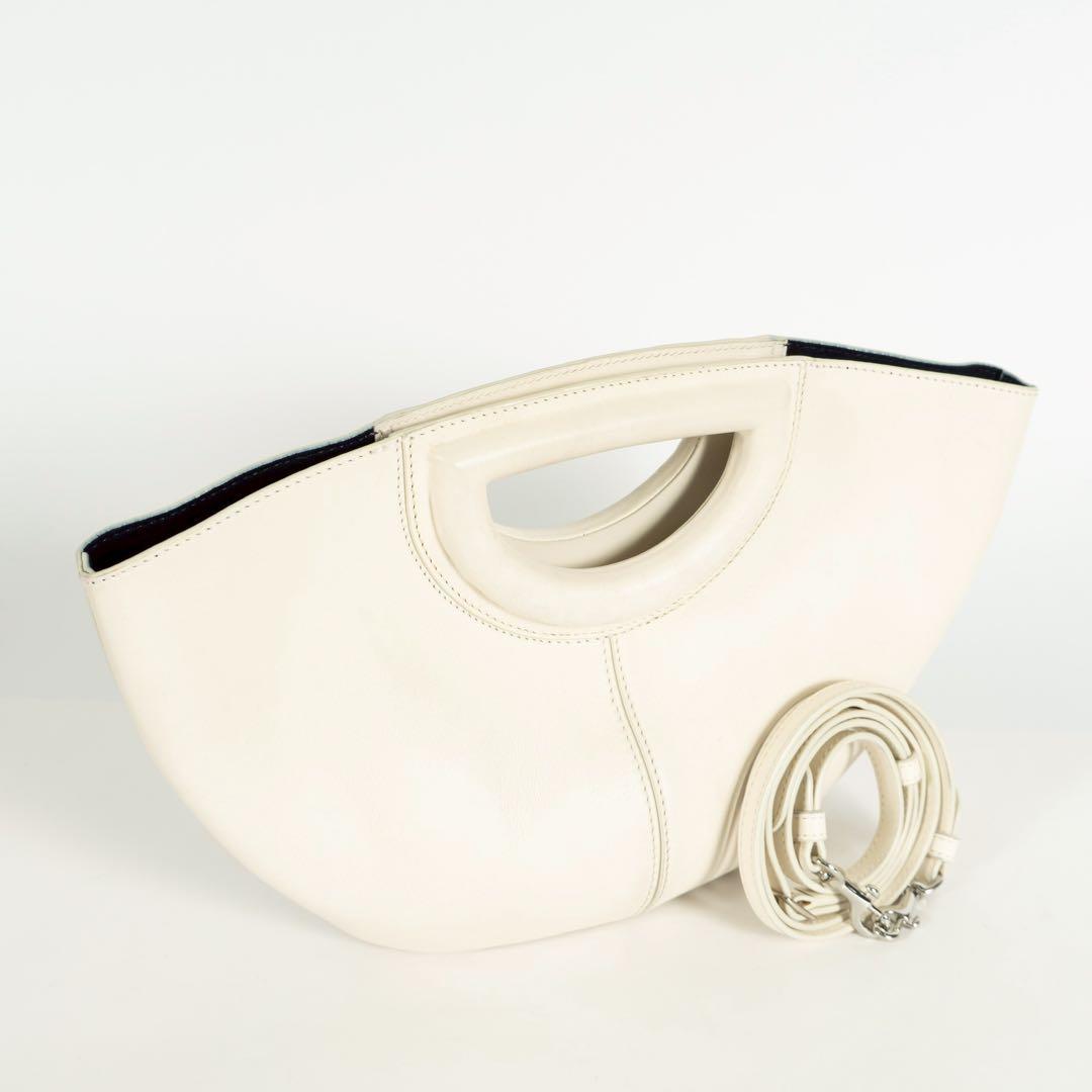 J&Mデヴィッドソン マーケット 2wayバッグ シボ革 レザー アイボリー