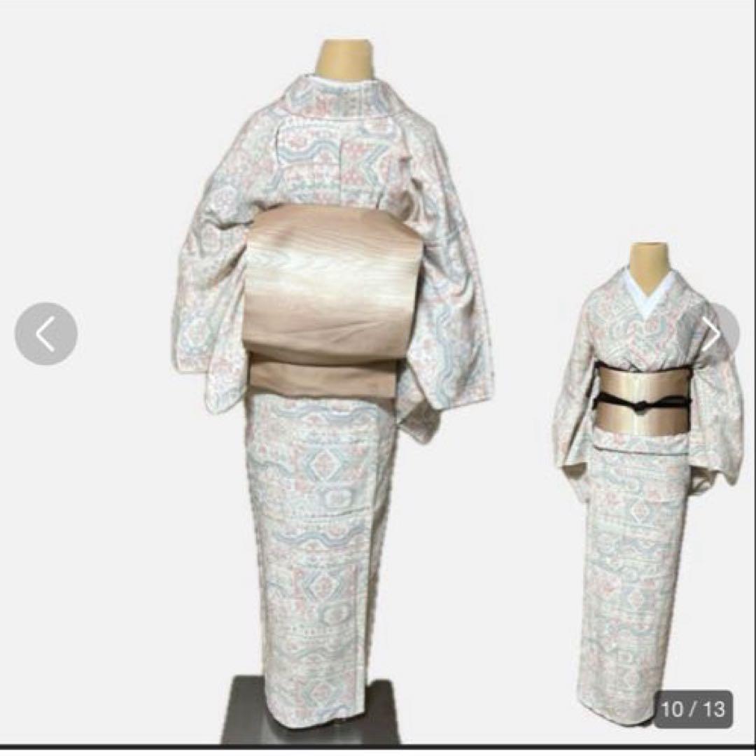 未使用近い　美品　単衣　本塩沢　塩沢お召し　正絹　小紋　身丈160 裄68