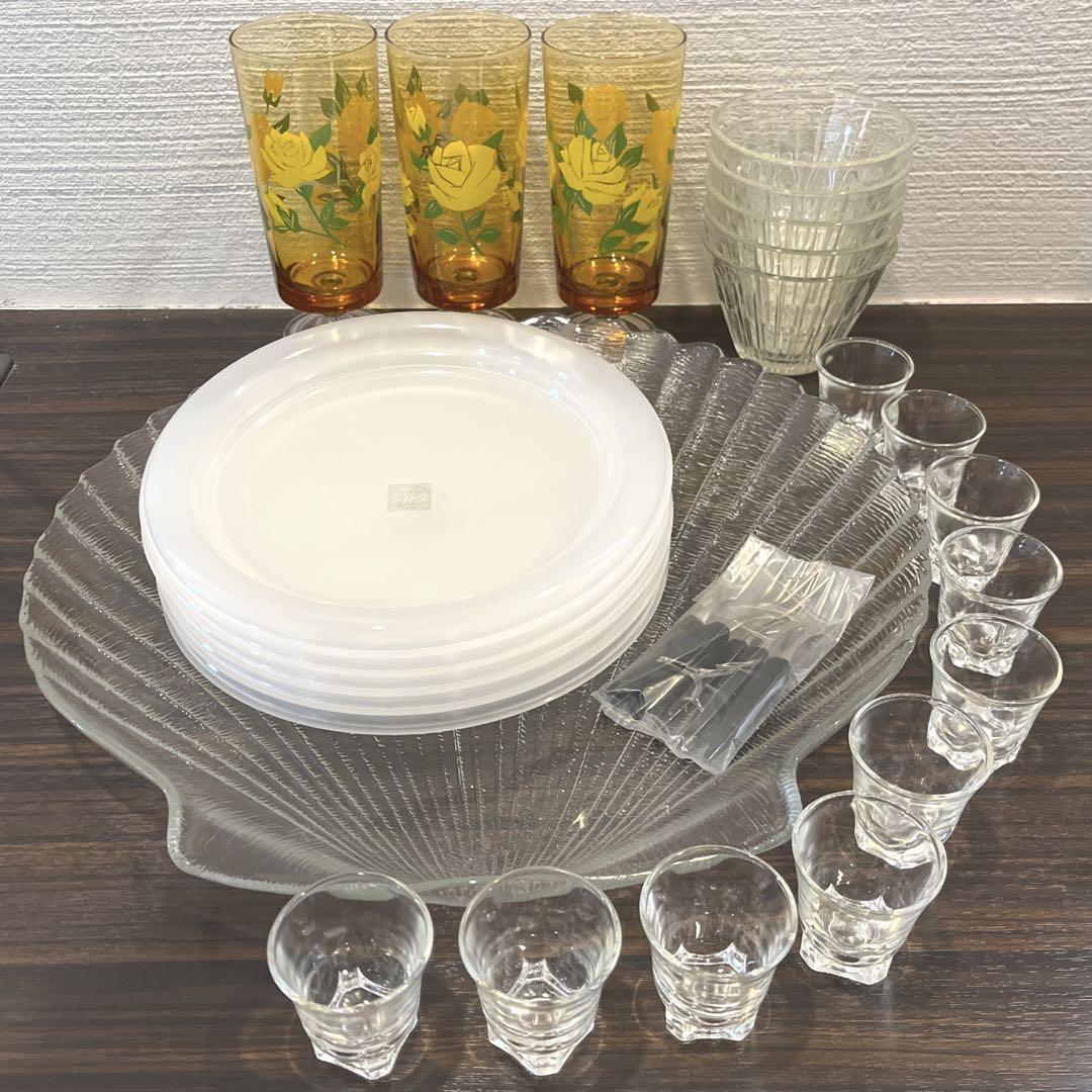 ☆昭和レトロガラス食器いろいろまとめ売り☆アデリア コップ グラス プレート