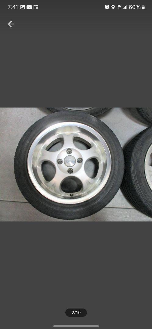 15インチ アルミ製 5スポークホイールセット 6.5j 深リム バリ溝