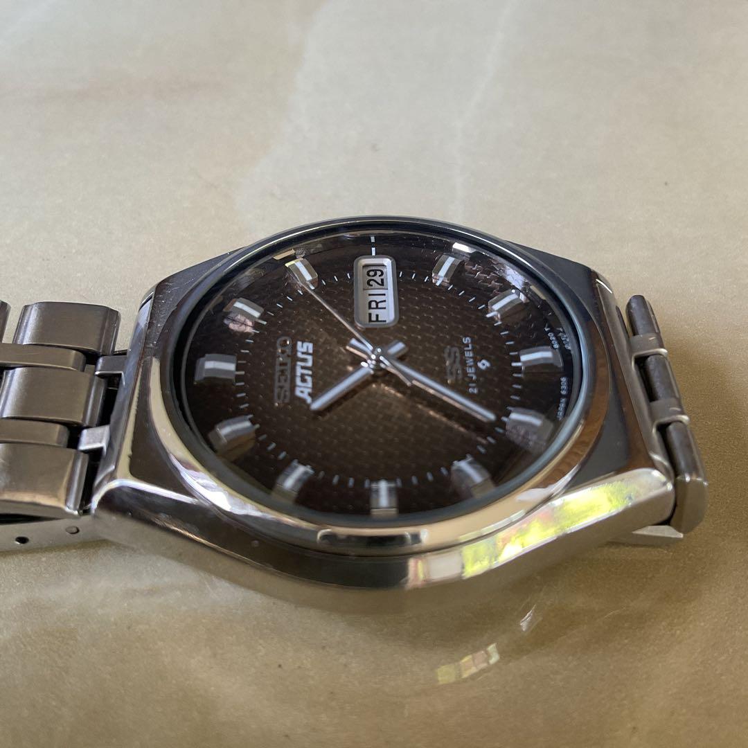 SEIKO ACTUS SS 21JEWELS千鳥柄文字盤