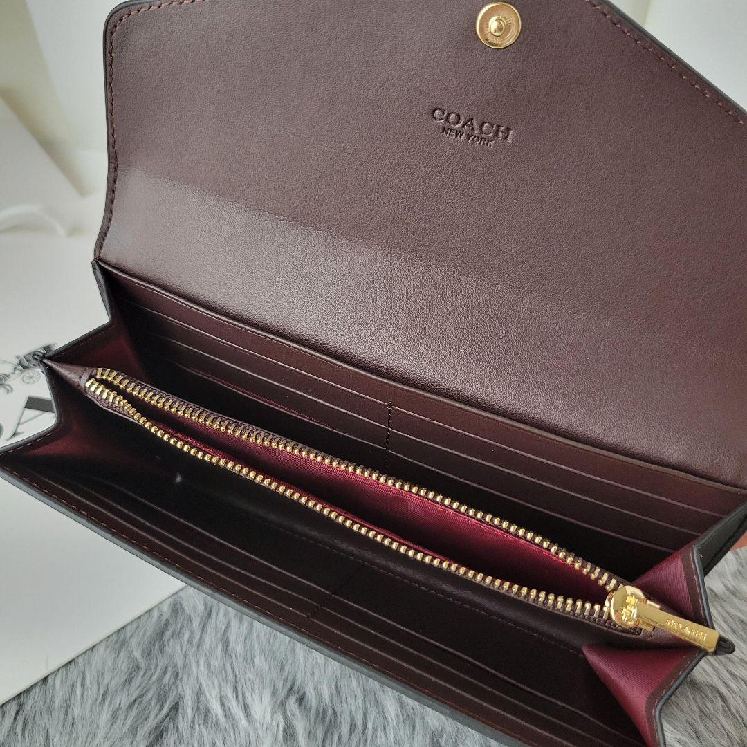 新品未使用】COACH コーチ 長財布 エンベロープ クロコ レザー
