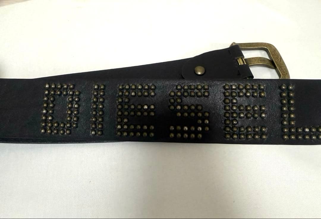 ディーゼル メンズスタッズベルト ブラックDIESEL