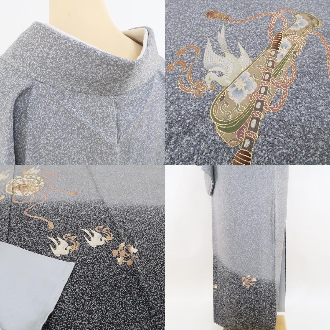 N-836◇新品 正絹『シルバーグレイ×鳳凰』手縫い Sサイズ 訪問着 着物