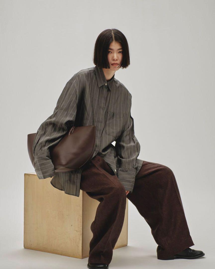 トップス TODAYFUL Stripe Silky Shirts gray