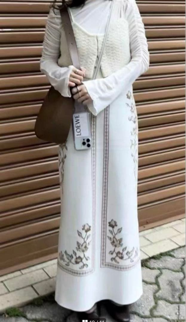 ◆新品未使用scarf motif knit skirt(ivory) ◆新品未使用scarf motif knit skirt(ivory)