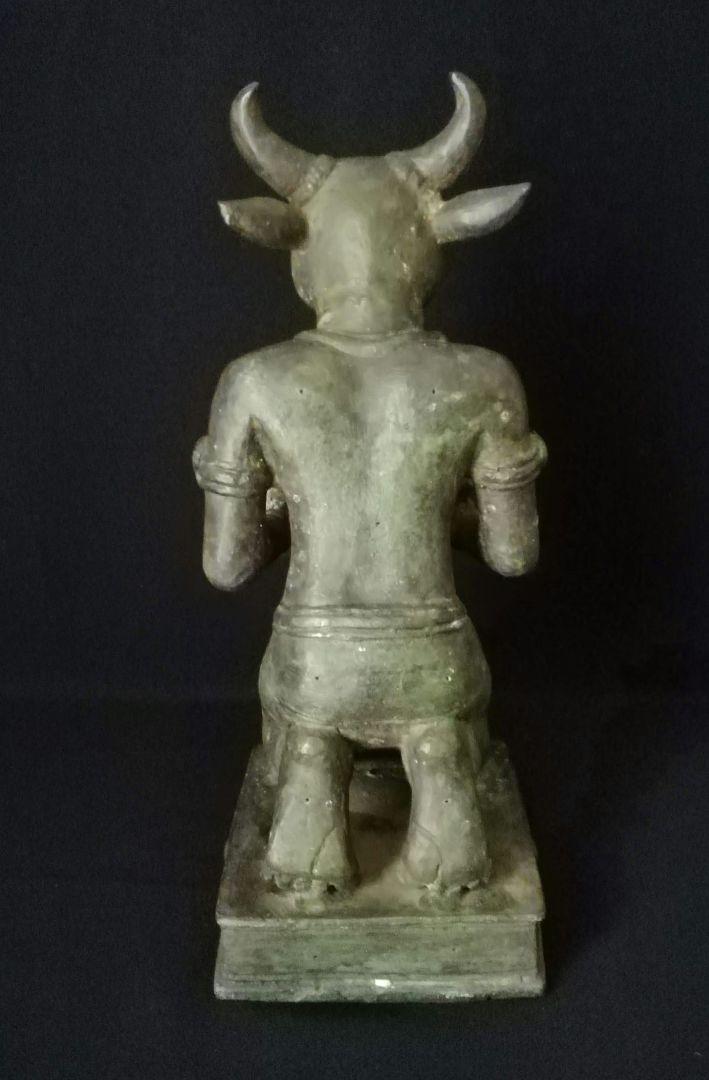 逸品　青銅牛神供犧子像　仏教　インド　中国　チベット　牛頭 ガジュラーホ寺院群