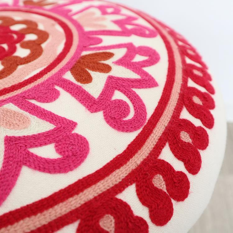 スツール 刺繍 椅子 丸イス 腰掛け 丸椅子 おしゃれ 北欧 ファブリック 黒 スツール 刺繍 椅子 丸イス 腰掛け 丸椅子 北欧 ファブリック ピンク