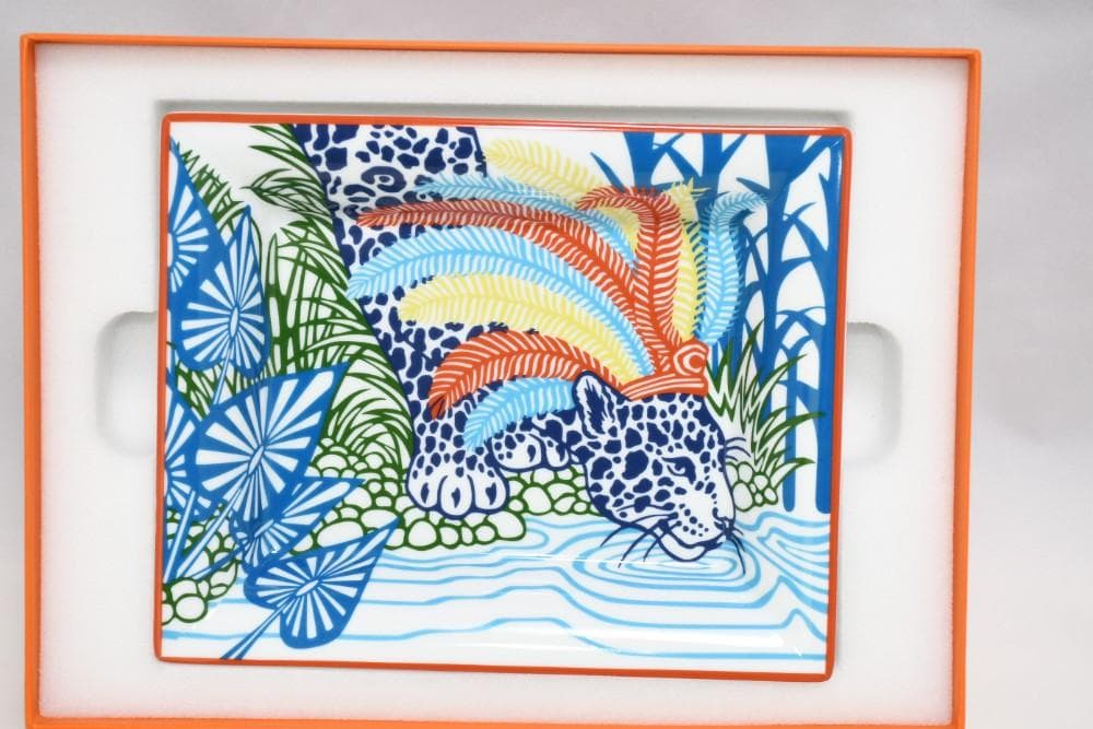 エルメス 灰皿 トレイ ジャガーケツァール 皿 アッシュトレイ 食器