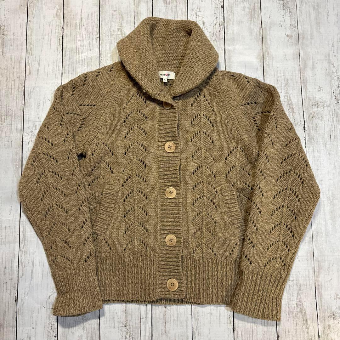 パーソンズ ニット 厚手 セーター カーディガン カーキ ジャケット 長袖 美品