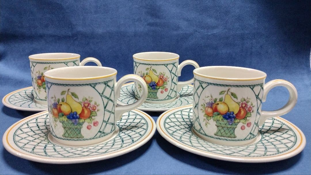 Villeroy Boch BASKET カップ＆ソーサー4客セットVilleroy Boch