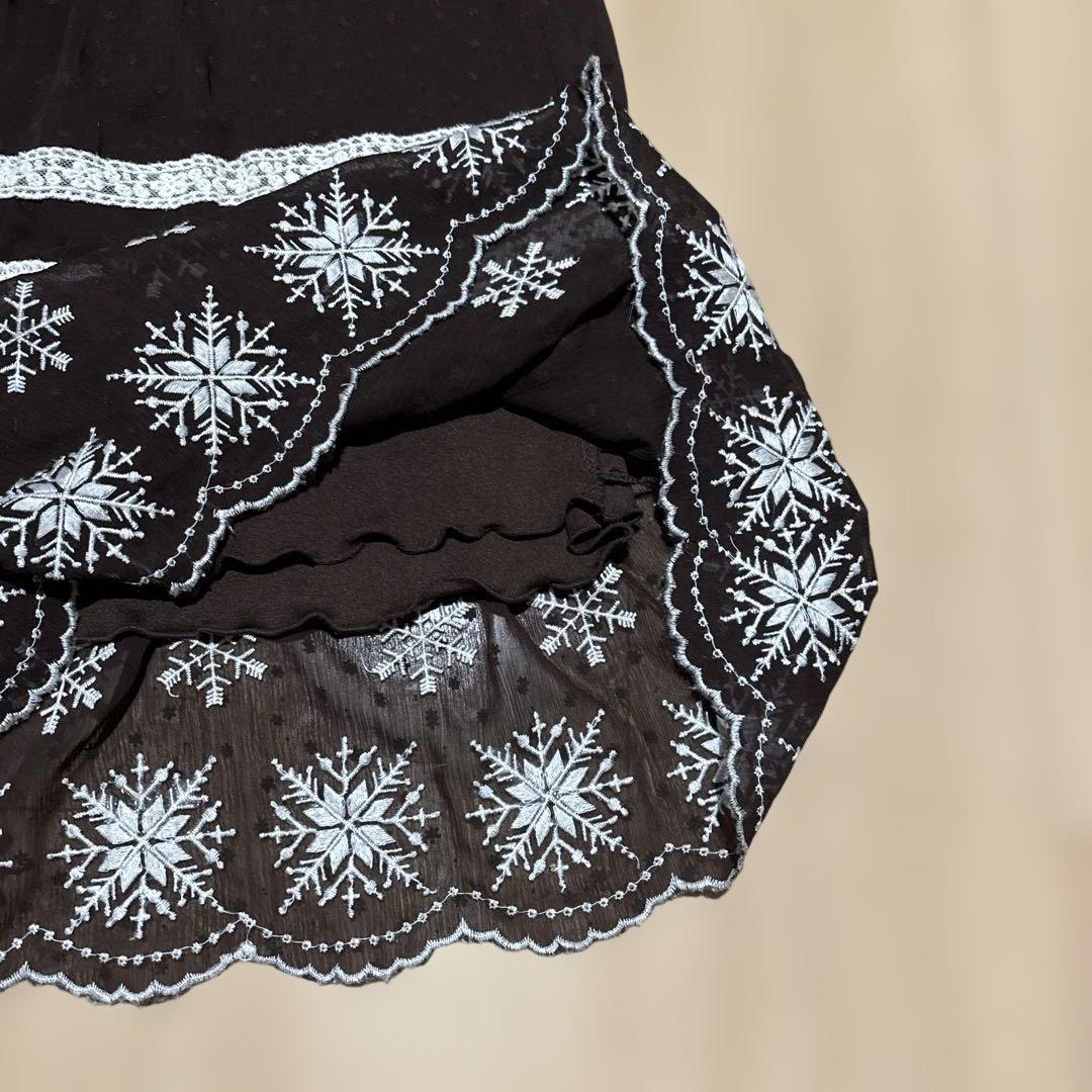 00s 森ガール ダークコケット LIZLISA レース フレアパンツ 刺繍