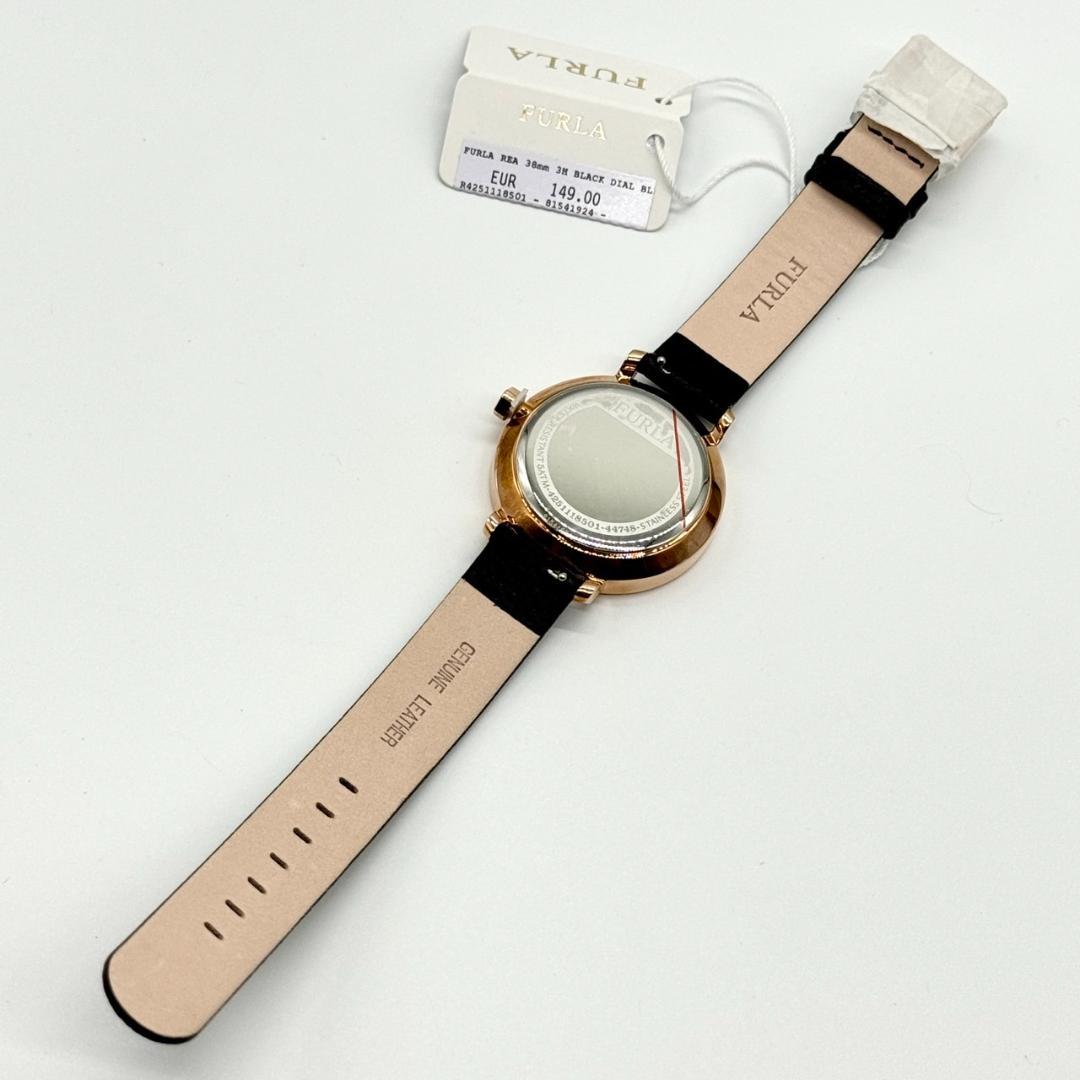 未使用 FURLA フルラ 腕時計 ムーンフェイズ 黒文字盤 クォーツ