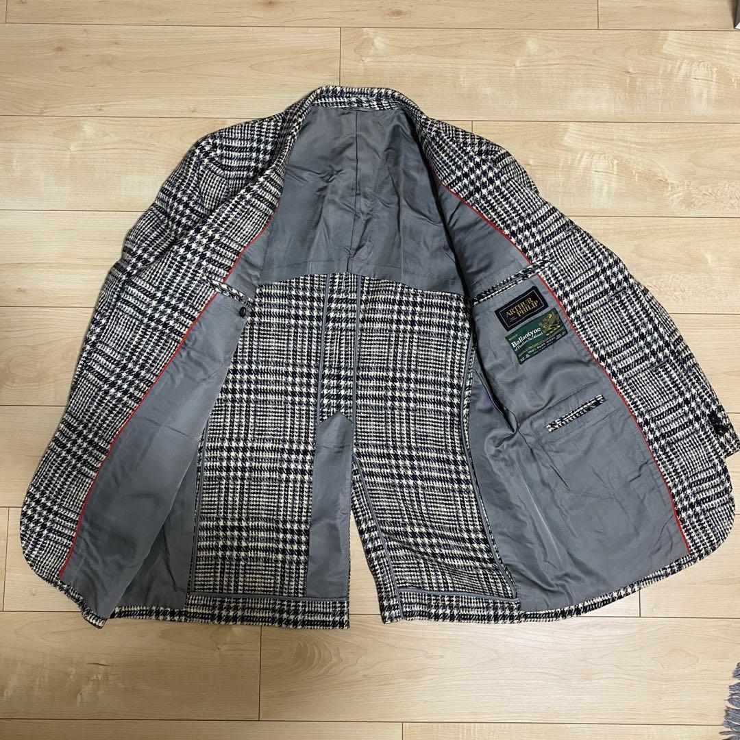 高級 ヴィンテージ バランタイン ツイード ウール ジャケット エルメスOEM
