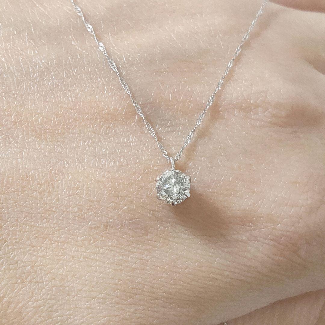 pt999/pt850 一粒 0.50ct ダイヤモンド　ネックレス　鑑別付き