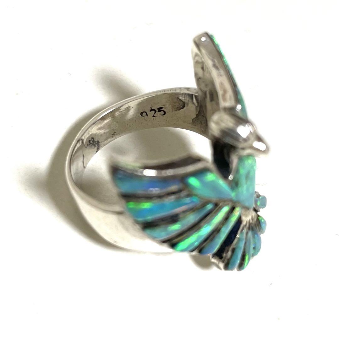 【NEW限定品】 シルバー925 天然オパール EAGLE リング12号 イーグル アクセサリー
