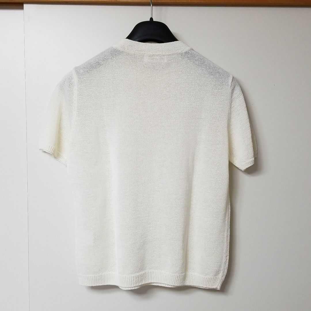 バジーレ28　大きいサイズ　半袖コットンニットカットソー　オフホワイト　15号