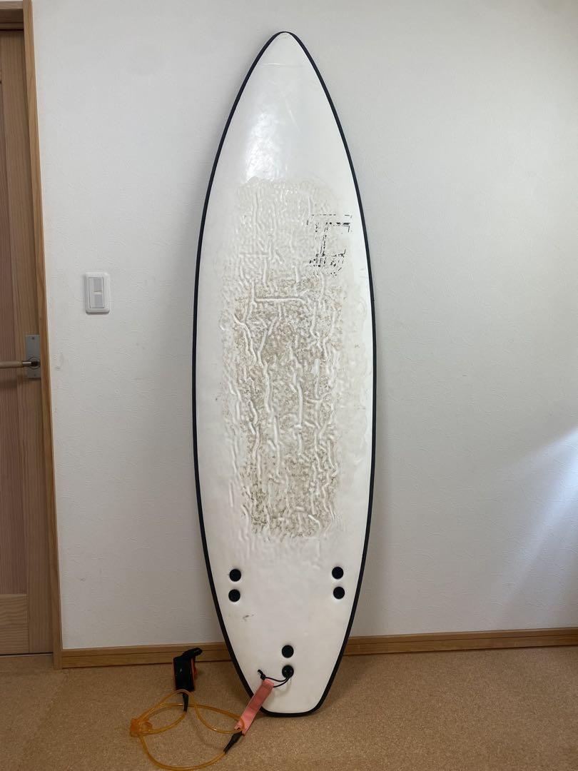 6'6\" サーフボード オレンジフィン付き
